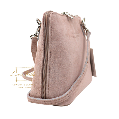 Ella Small Square Suede Crossbody Bag with Detachable Straps