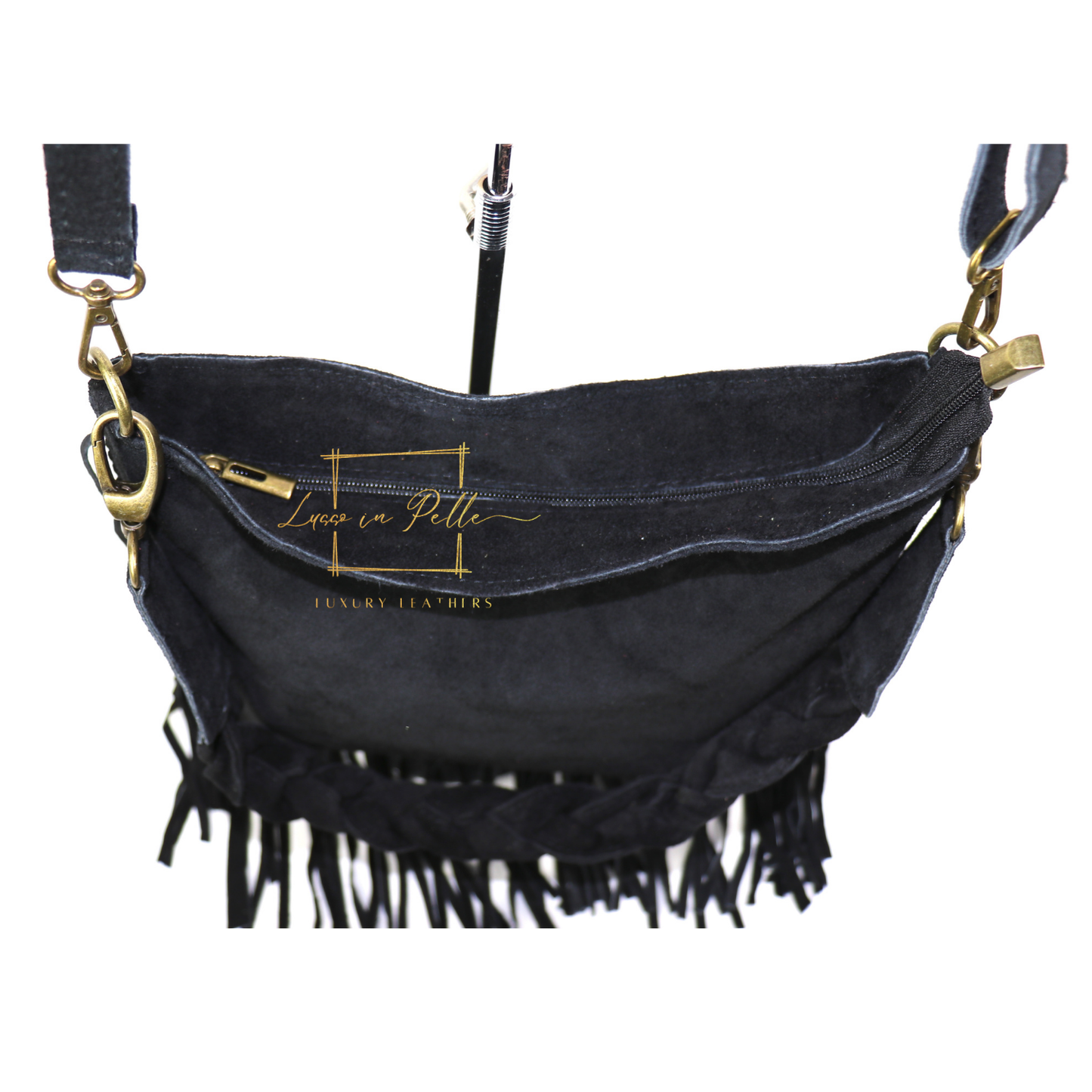 Marina Suede Shoulder & Crossbody Bag with Fringe