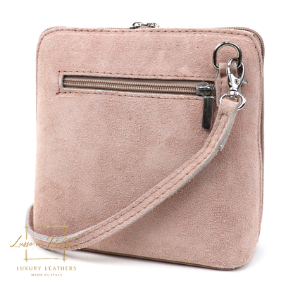 Ella Small Square Suede Crossbody Bag with Detachable Straps