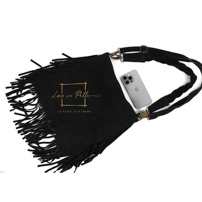 Marina Suede Shoulder & Crossbody Bag with Fringe