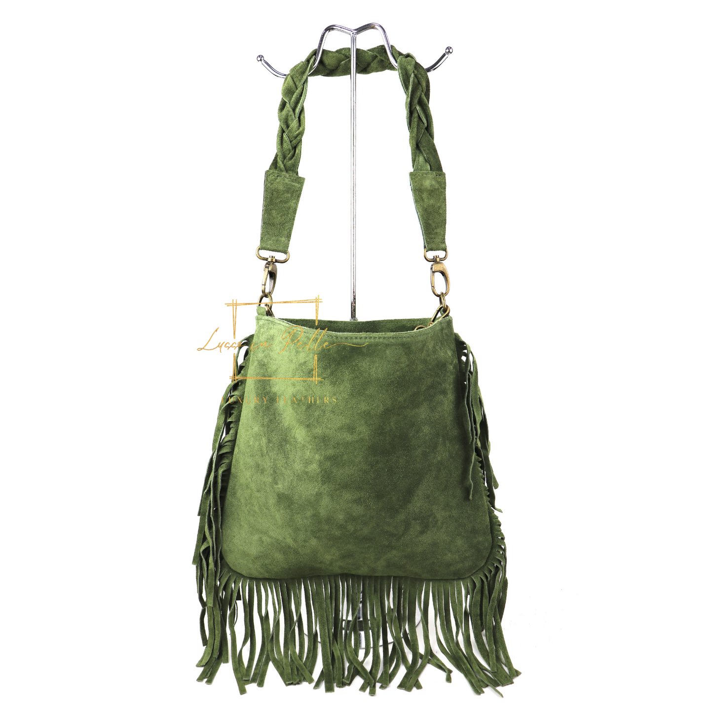 Marina Suede Shoulder & Crossbody Bag with Fringe