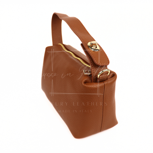 Top Handle Crossbody Leather Bad with Adjustable Detachable Straps
