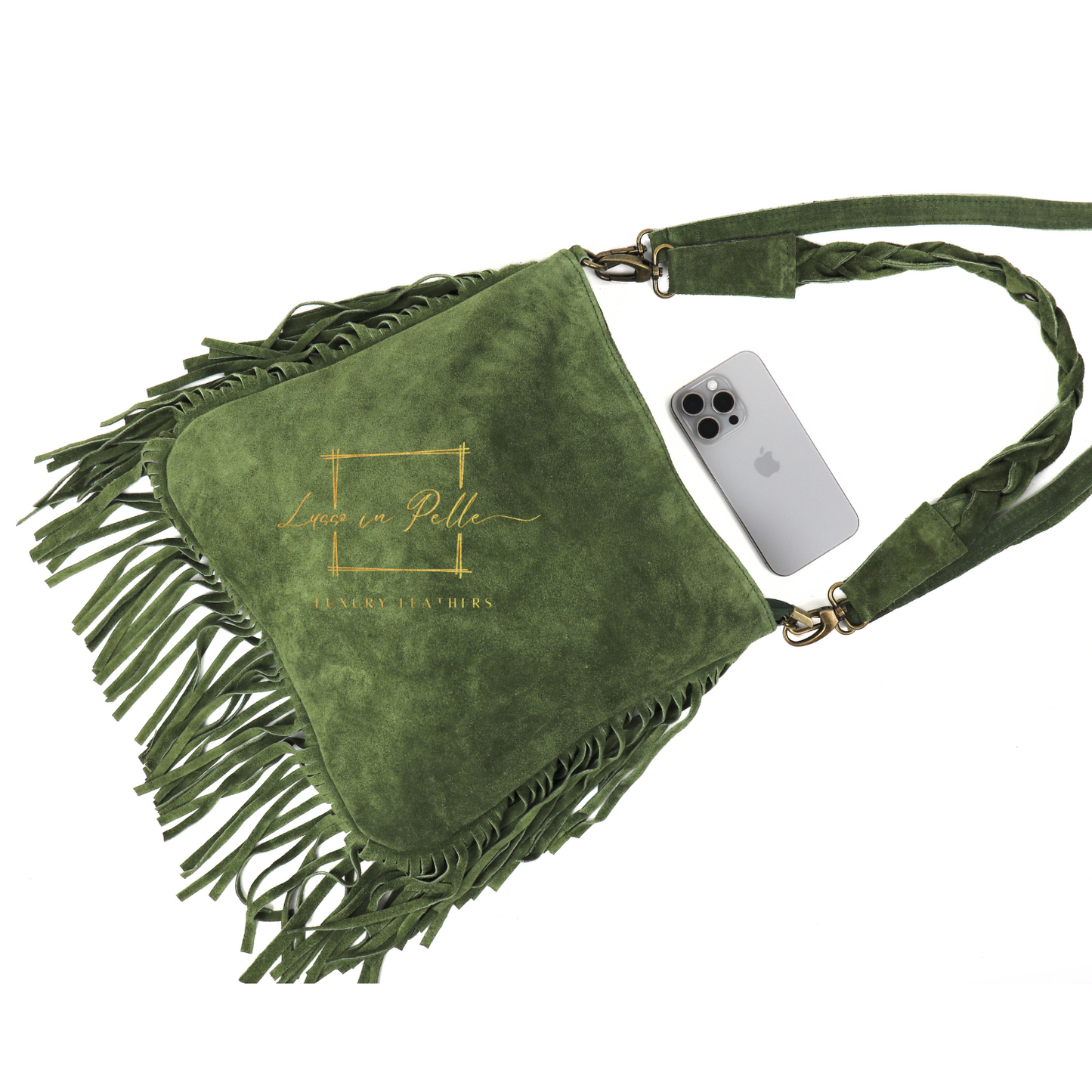 Marina Suede Shoulder & Crossbody Bag with Fringe