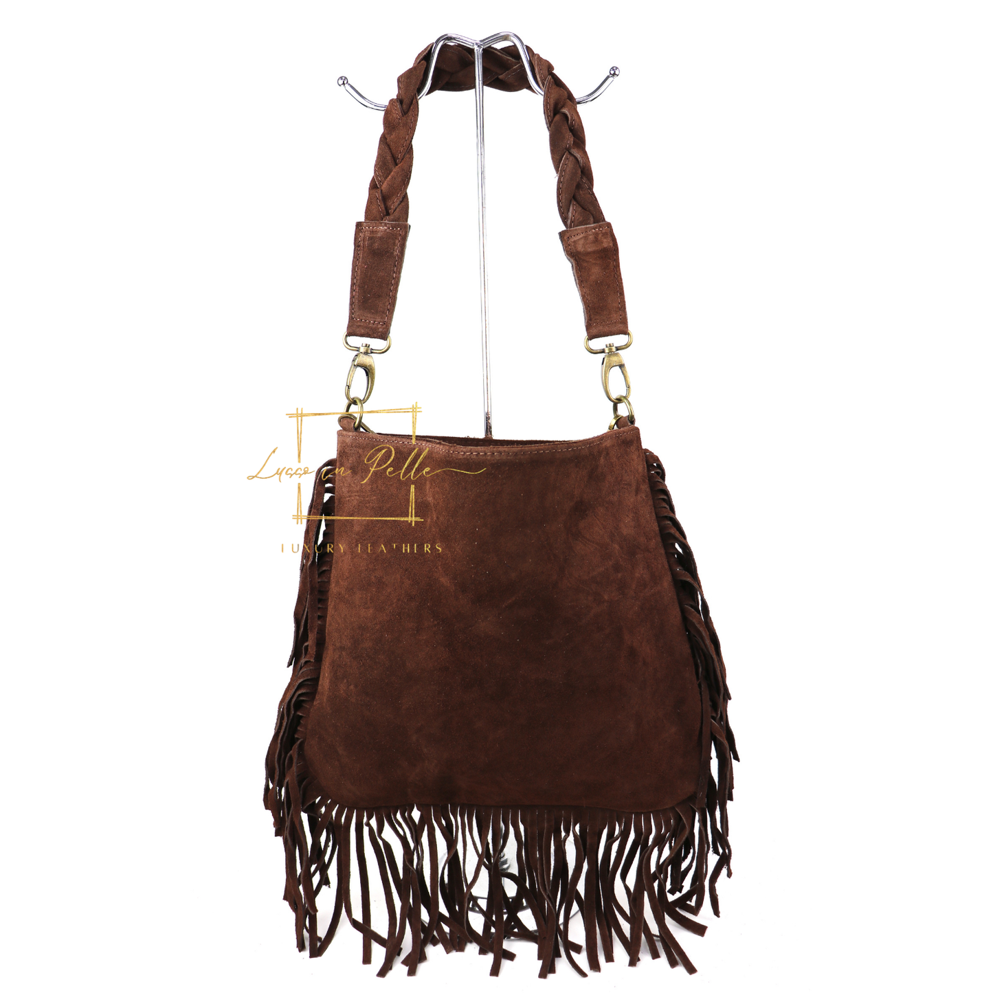 Marina Suede Shoulder & Crossbody Bag with Fringe