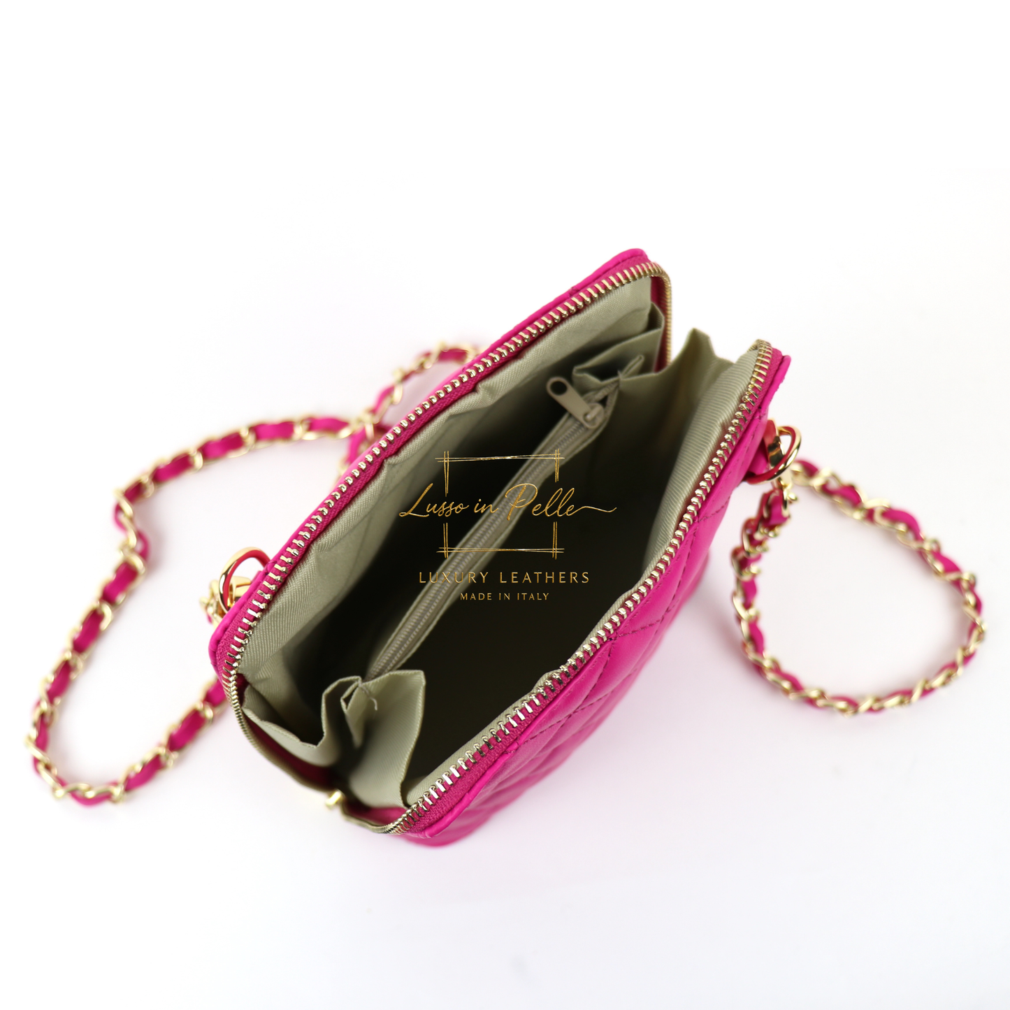 Ella Small Quilted Crossbody Bag with Gold Hardware