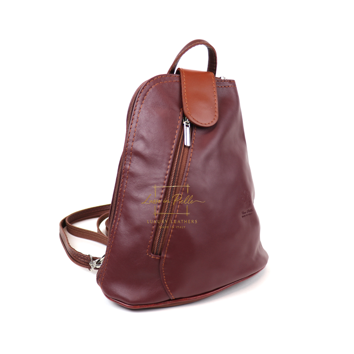 Small Vera Pelle Italian Soft Leather Backpack