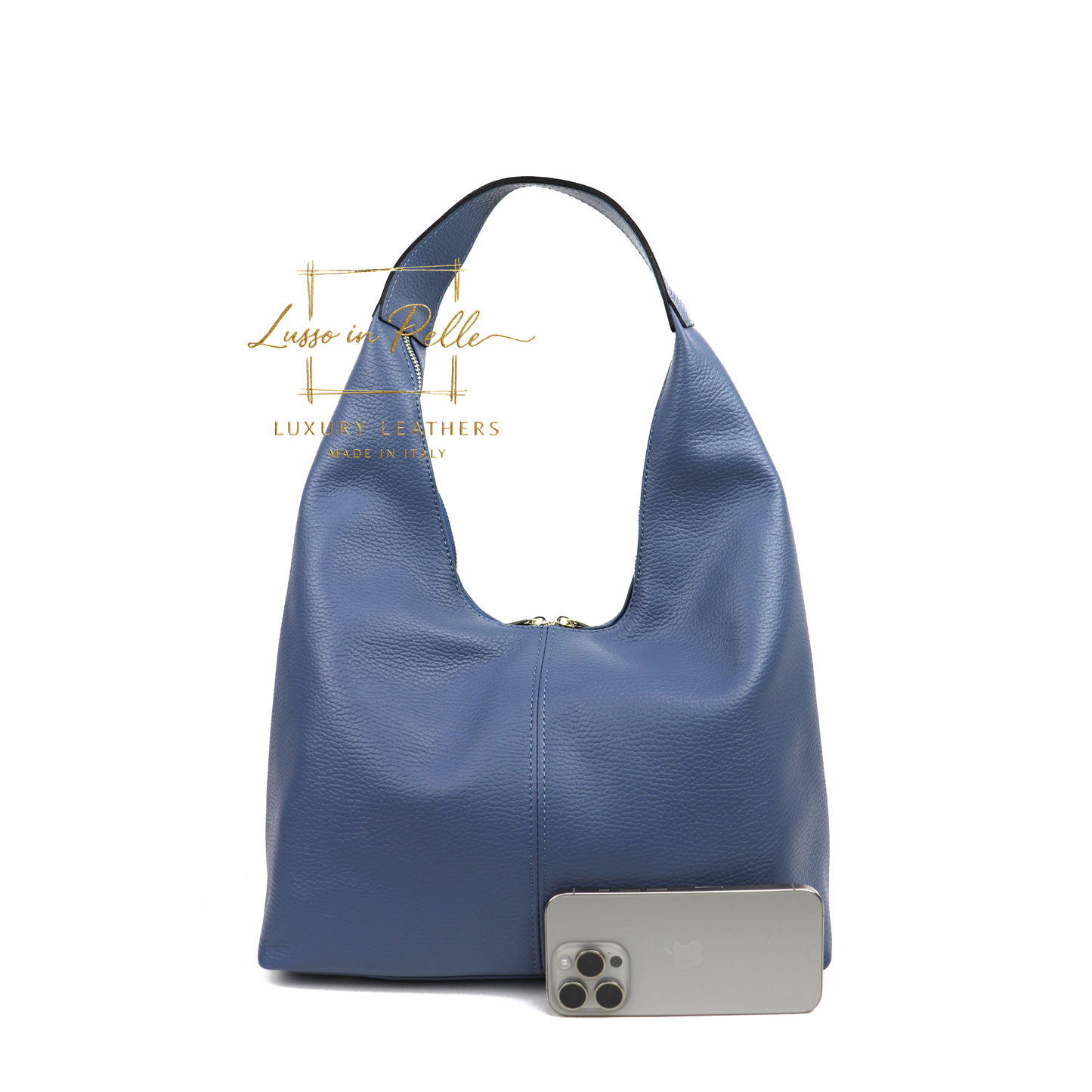 Structured Shoulder Bag with Gold Hardware