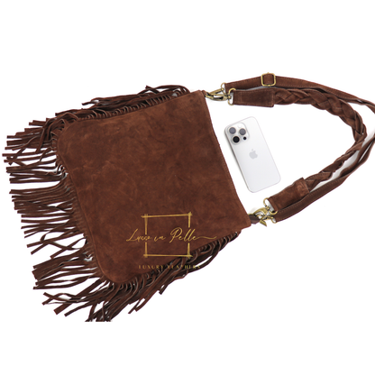 Marina Suede Shoulder & Crossbody Bag with Fringe