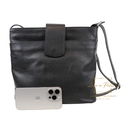 Italian Leather Shoulder/Crossbody Bag with Adjustable Straps