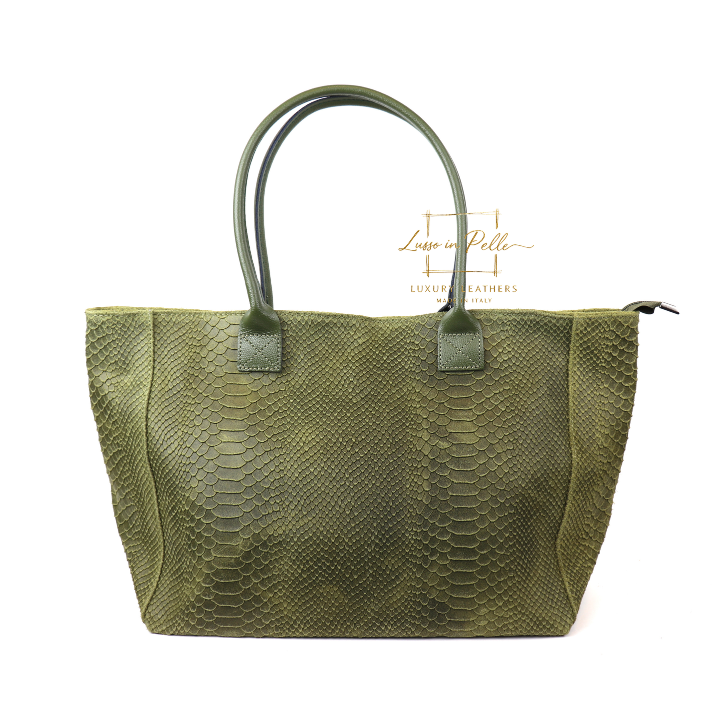 Suede Snake Print Two Style Large Shopper Bag