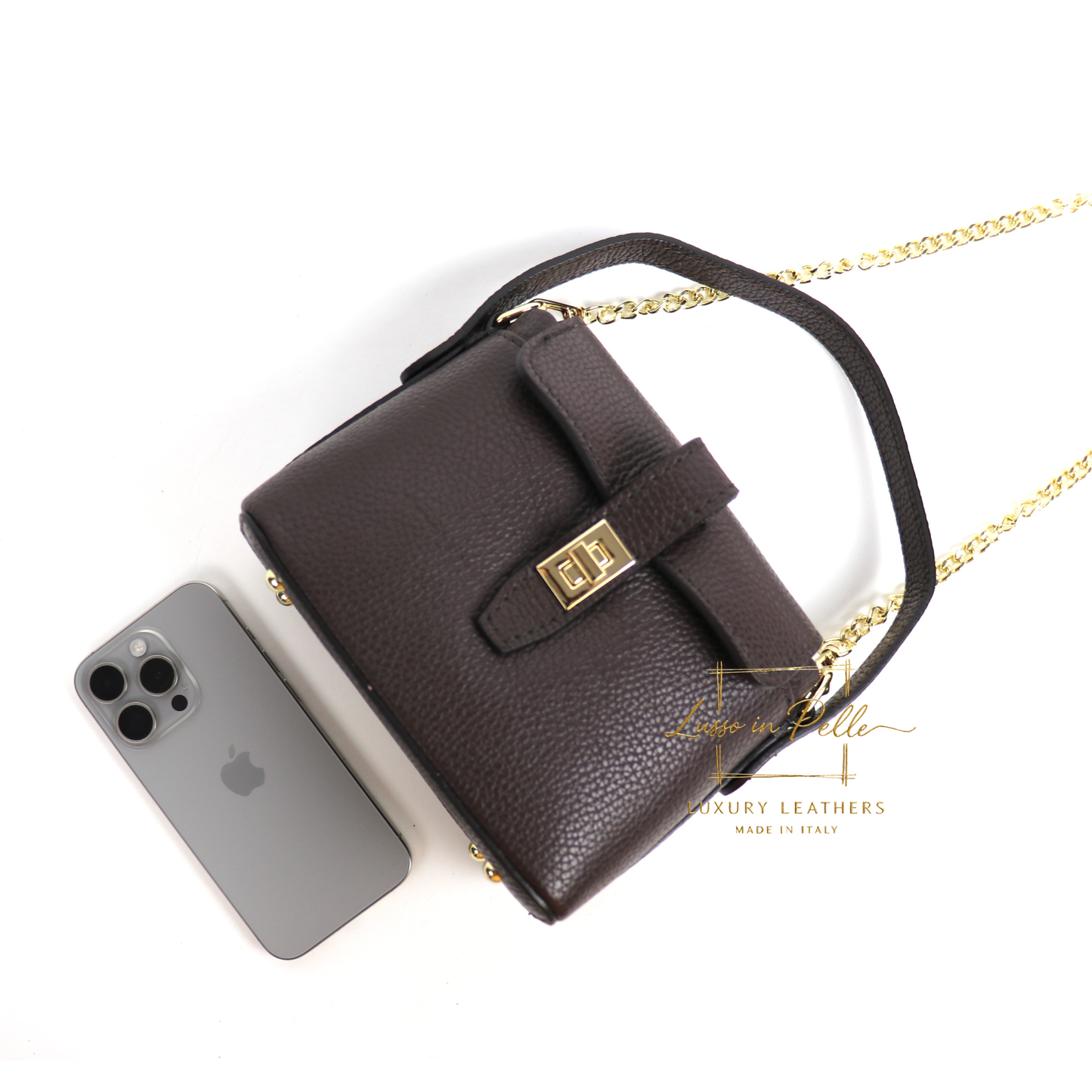 Small Top Handle Crossbody Bag – Genuine Italian Leather