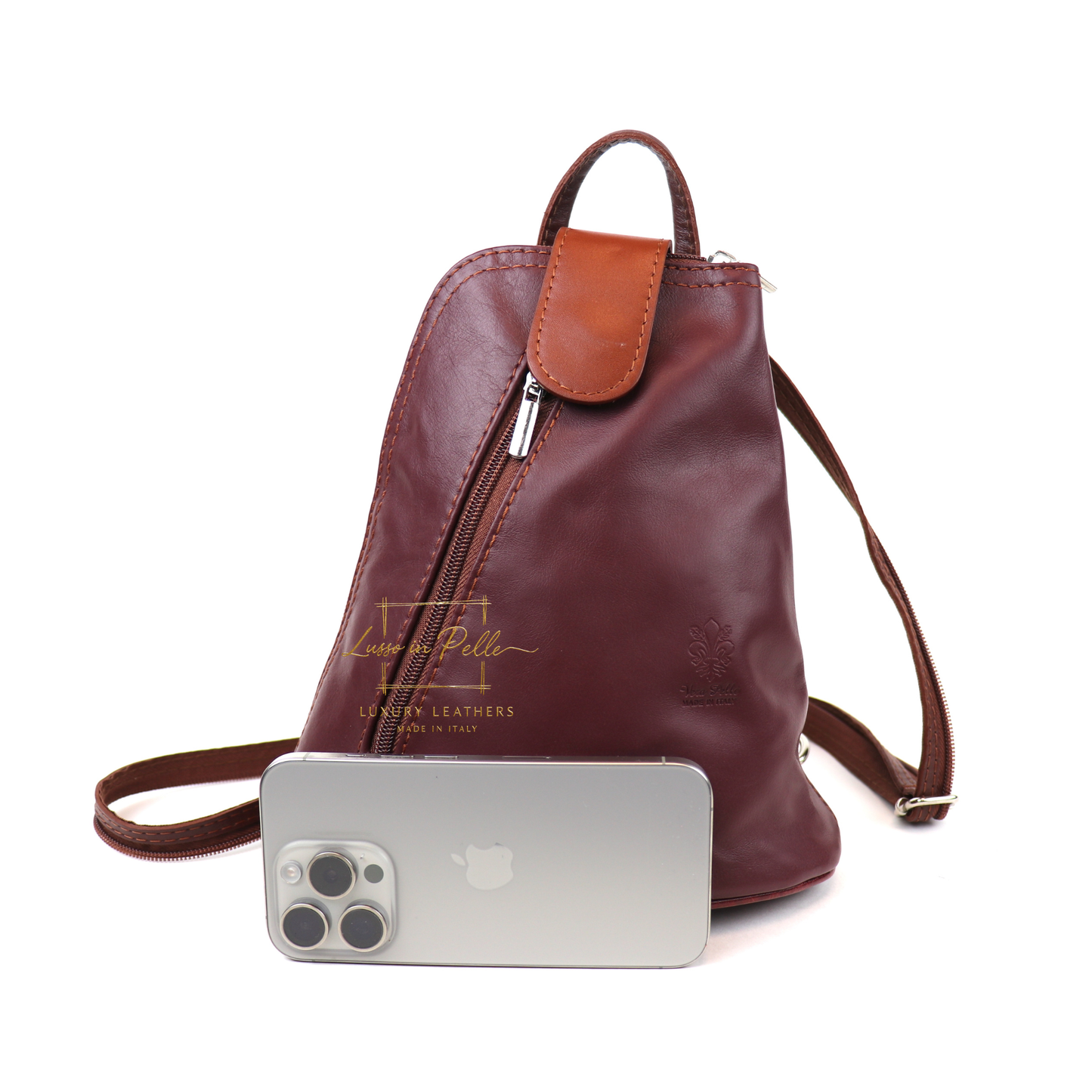 Small Vera Pelle Italian Soft Leather Backpack