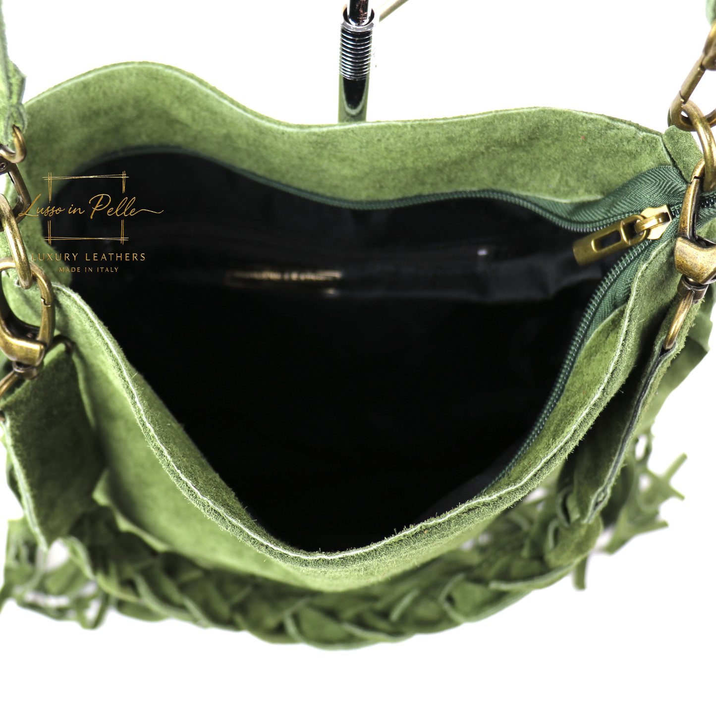 Marina Suede Shoulder/Crossbody Bag with Fringe