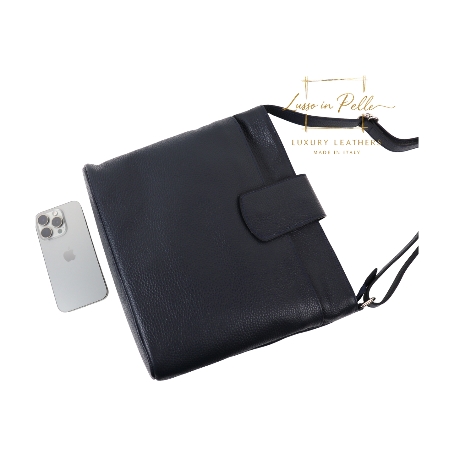 Italian Leather Shoulder/Crossbody Bag with Adjustable Straps