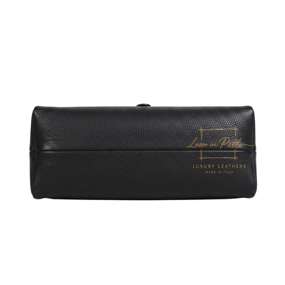 Genuine Suede & Leather Shoulder Bag with Croc Embossed Detail
