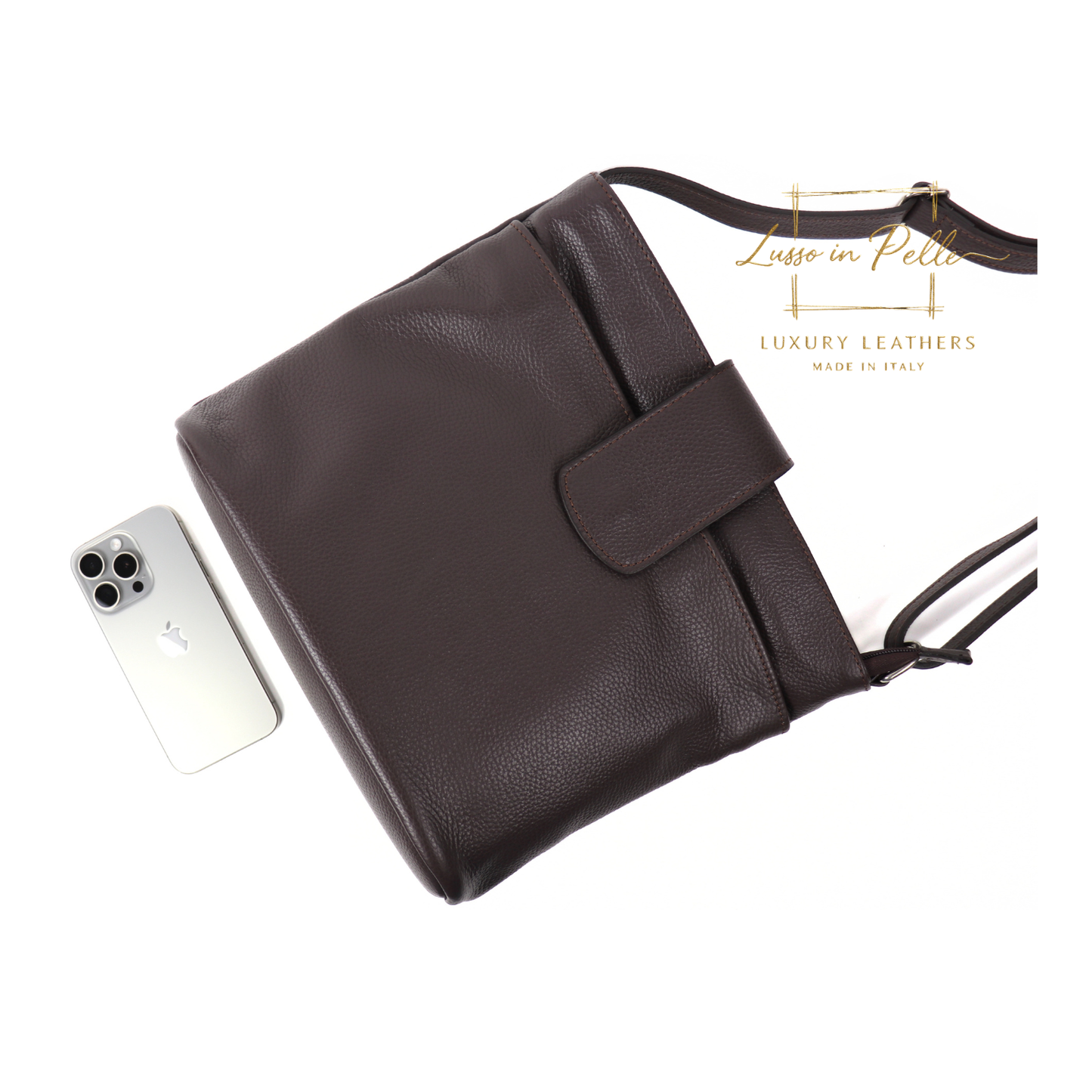 Italian Leather Shoulder/Crossbody Bag with Adjustable Straps