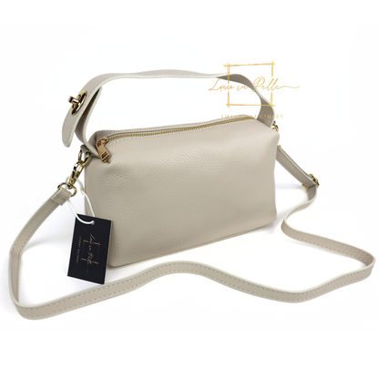Top Handle Crossbody Leather Bad with Adjustable Detachable Straps