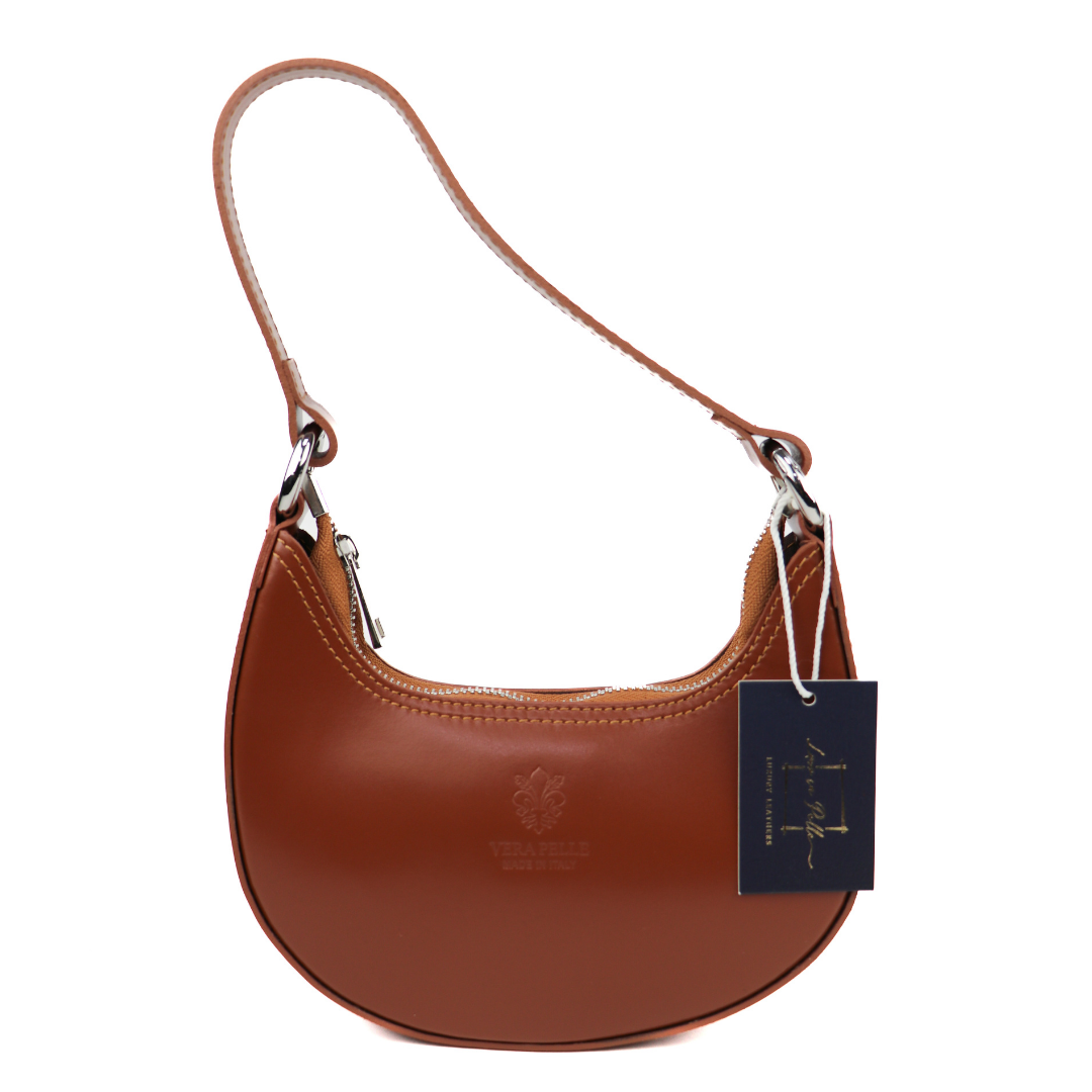 Small Shoulder Bag with Detachable Straps - Lussoinpelle Tan Shoulder Bag