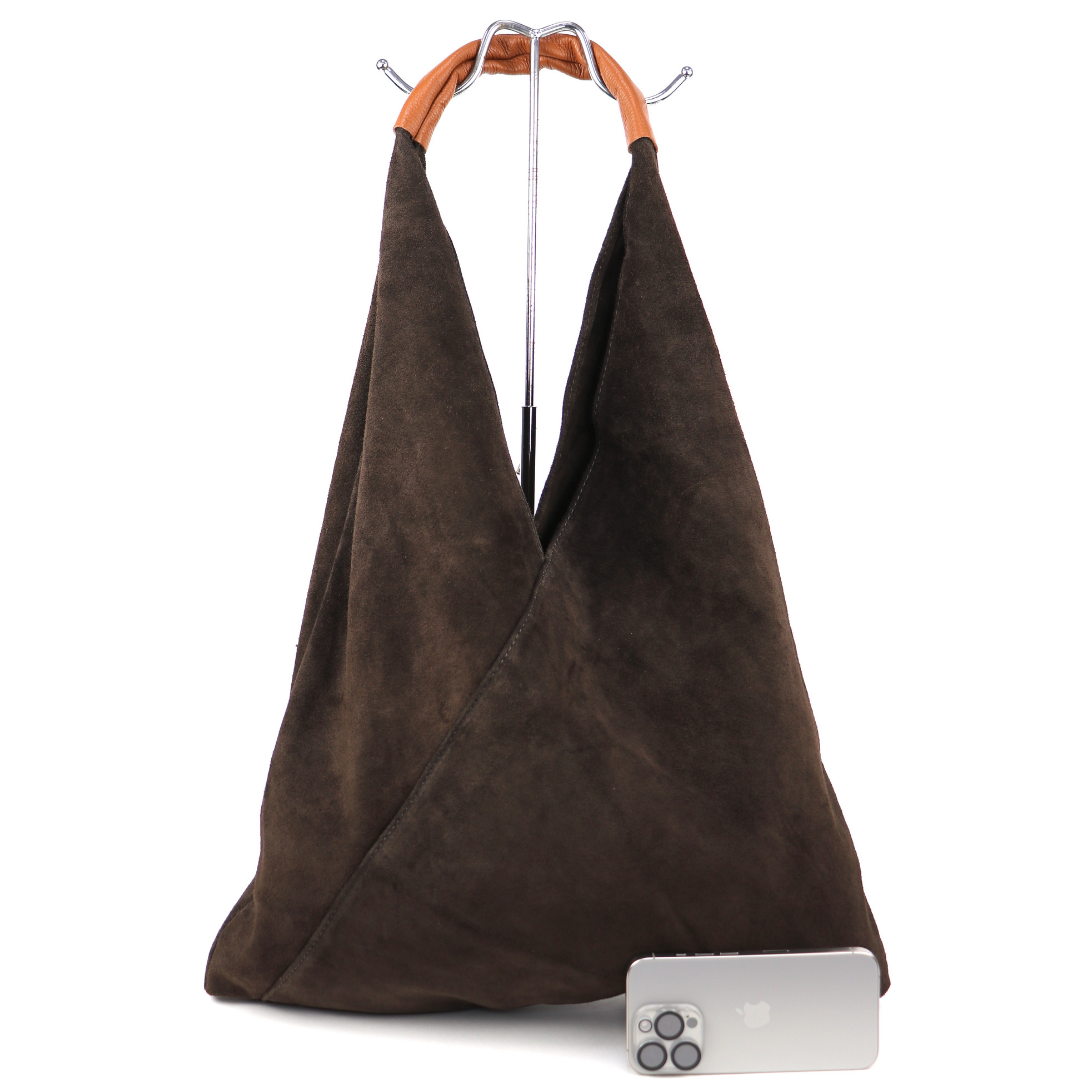 Large Genuine Italian Suede Tote Bag