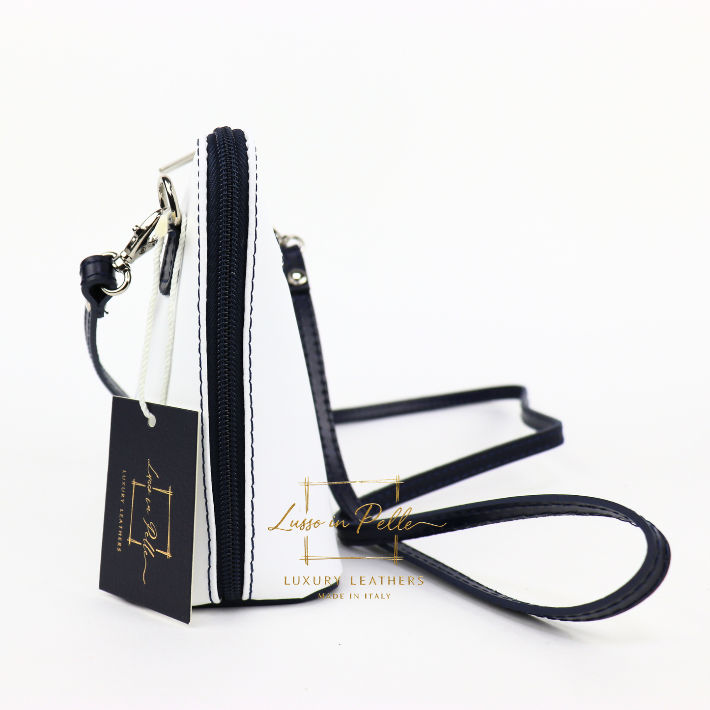 Ella Small Two-Tone Genuine Italian Leather Handbag with Detachable Straps