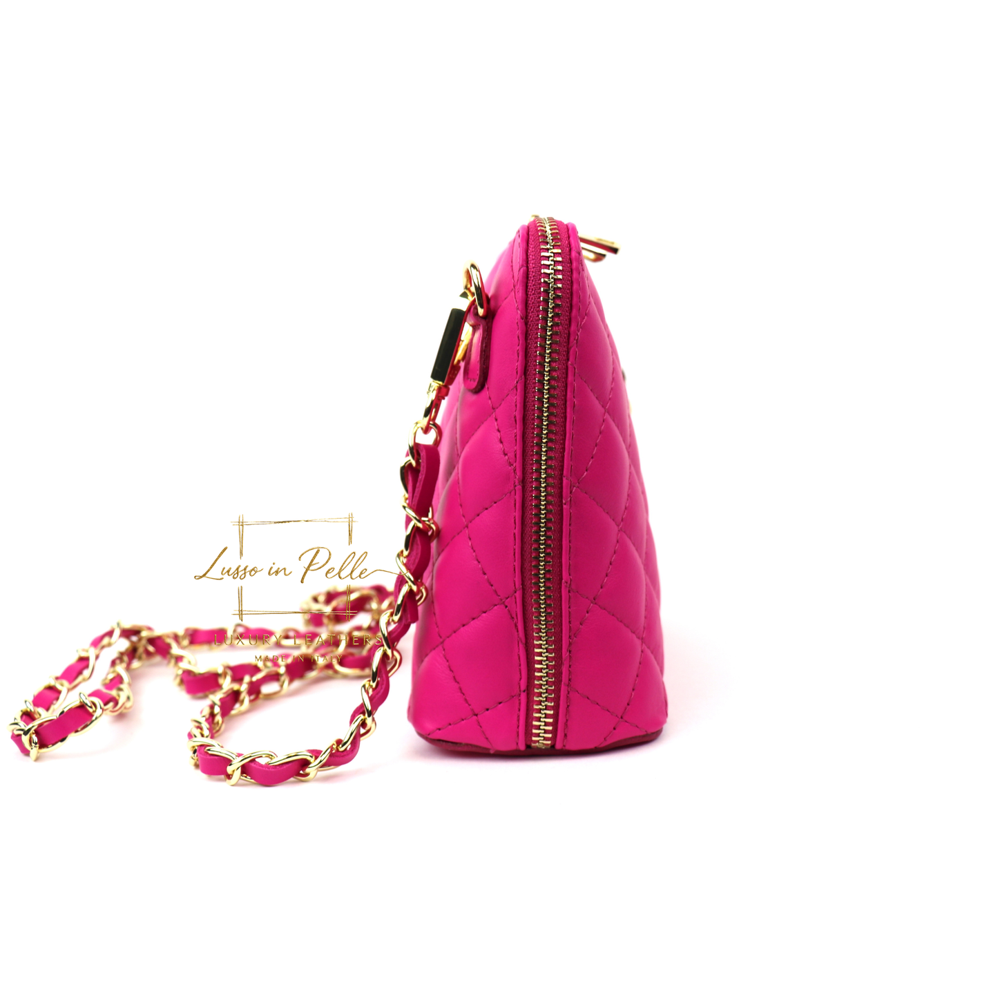 Ella Small Quilted Crossbody Bag with Gold Hardware