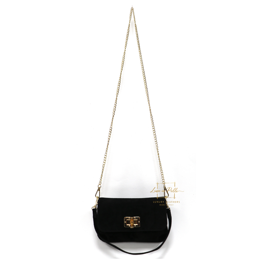 Small Suede Timeless Chic Italian Suede Clutch/Shoulder/Crossbody Bag
