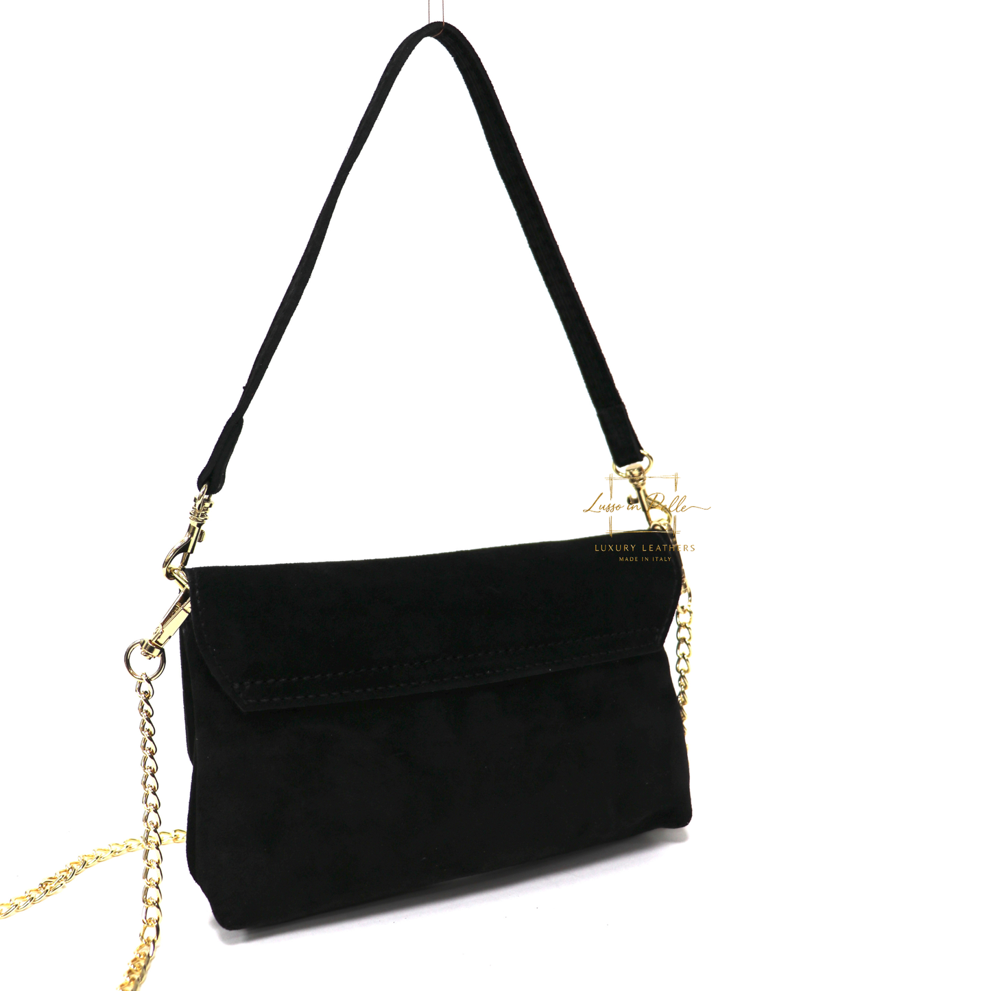 Small Suede Timeless Chic Italian Suede Clutch/Shoulder/Crossbody Bag