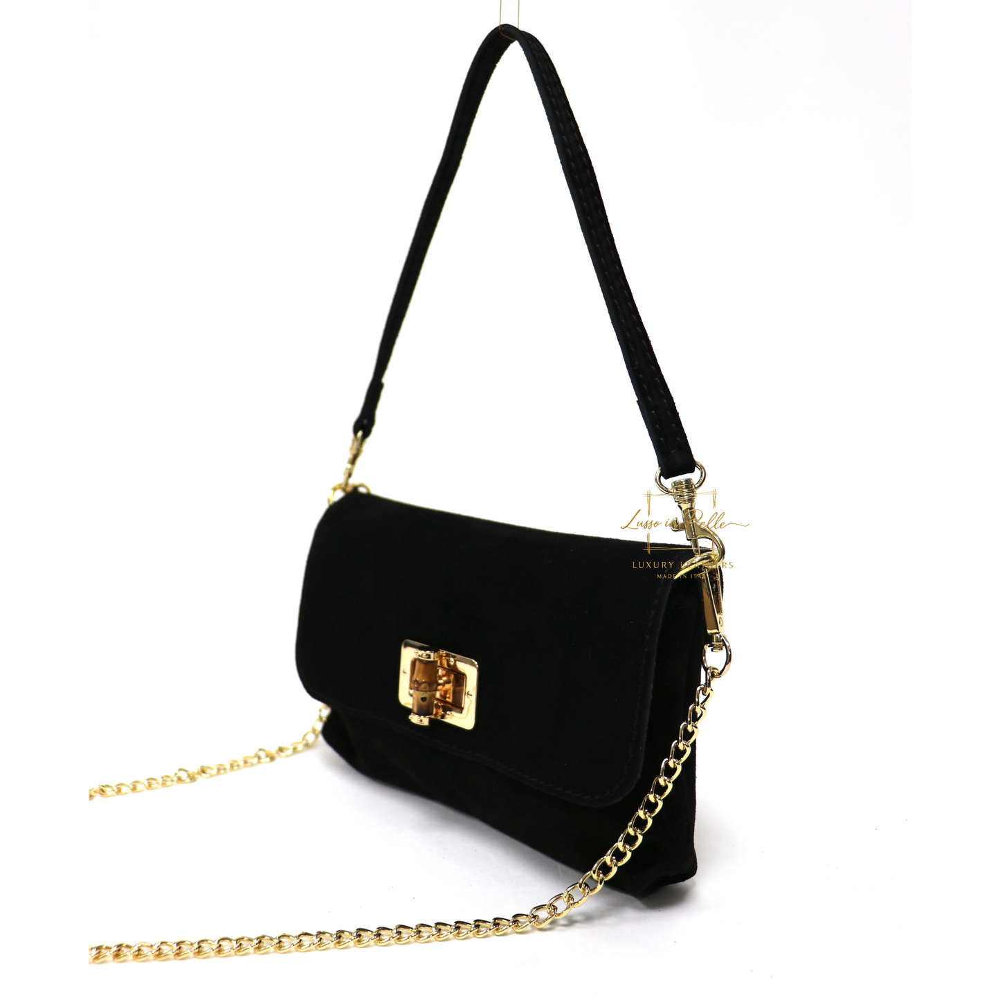 Small Suede Timeless Chic Italian Suede Clutch/Shoulder/Crossbody Bag