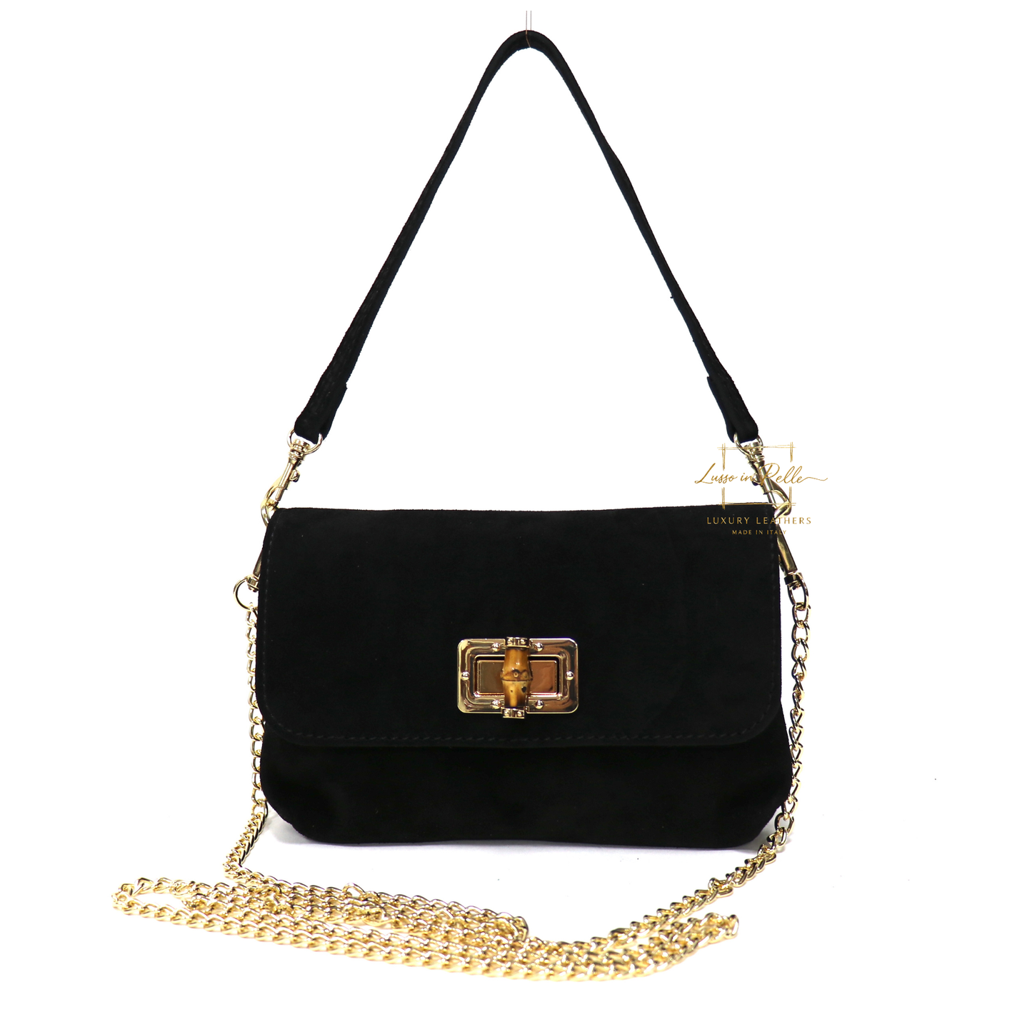 Small Suede Timeless Chic Italian Suede Clutch/Shoulder/Crossbody Bag