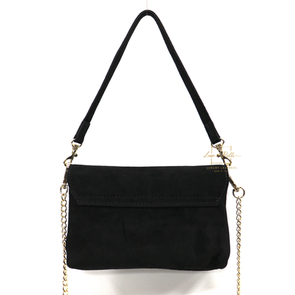 Small Suede Timeless Chic Italian Suede Clutch/Shoulder/Crossbody Bag