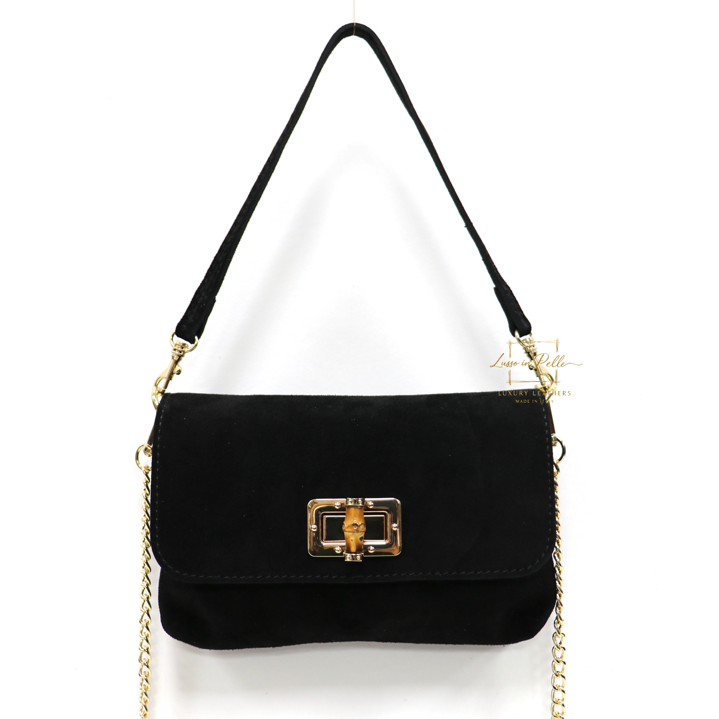 Small Suede Timeless Chic Italian Suede Clutch/Shoulder/Crossbody Bag