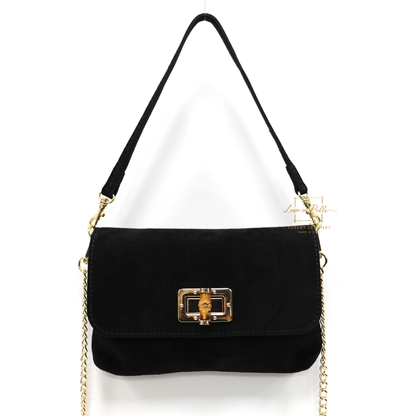 Small Suede Timeless Chic Italian Suede Clutch/Shoulder/Crossbody Bag