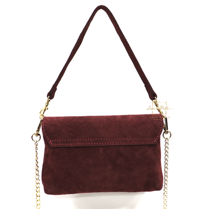 Small Suede Timeless Chic Italian Suede Clutch/Shoulder/Crossbody Bag