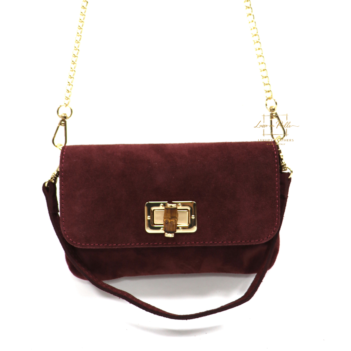 Small Suede Timeless Chic Italian Suede Clutch/Shoulder/Crossbody Bag