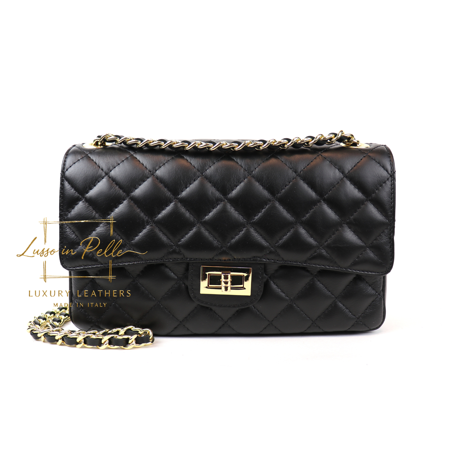 Large Quilted Italian Leather Handbag