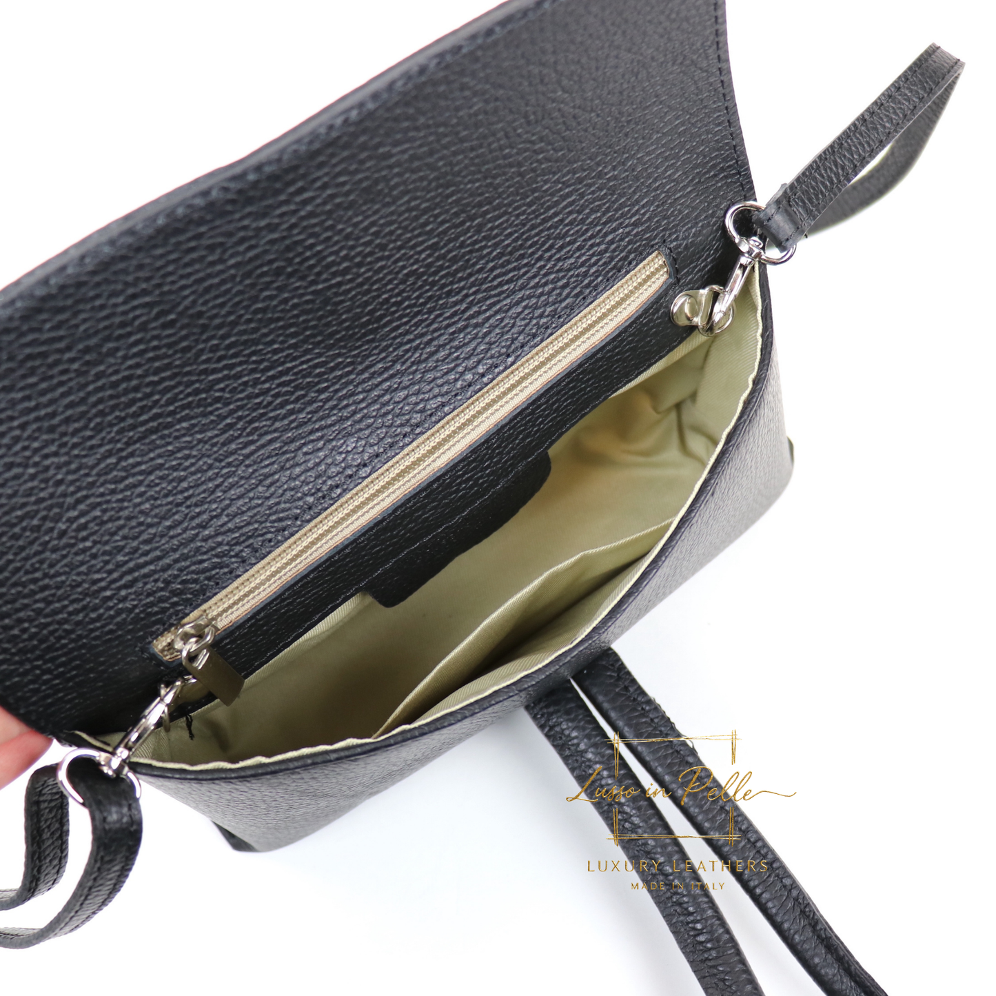 Rose Italian Versatile Leather Bag - Wrist Bag - Clutch Bag