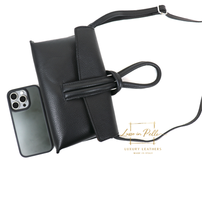 Rose Italian Versatile Leather Bag - Wrist Bag - Clutch Bag