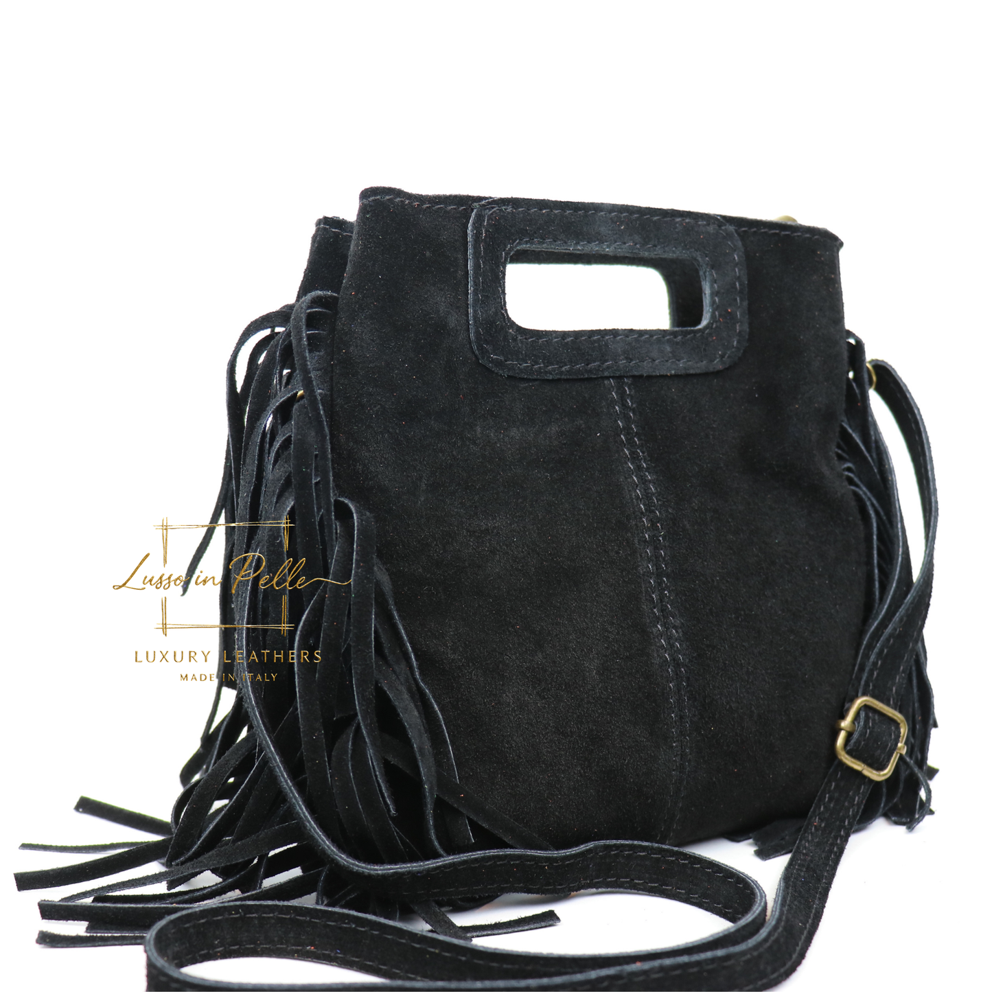 Suede Boho Tassel Crossbody Bag with Adjustable Detachable Straps