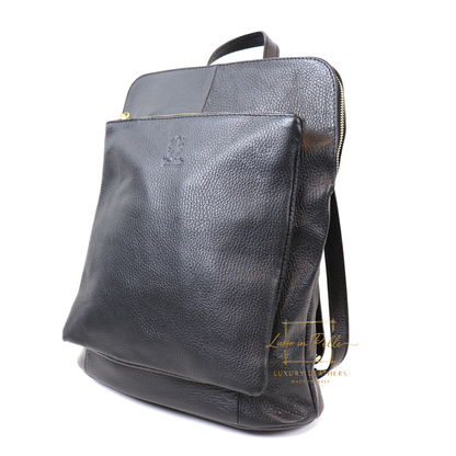 Large Versatile Italian Pebbled Leather Backpack & Crossbody Bag