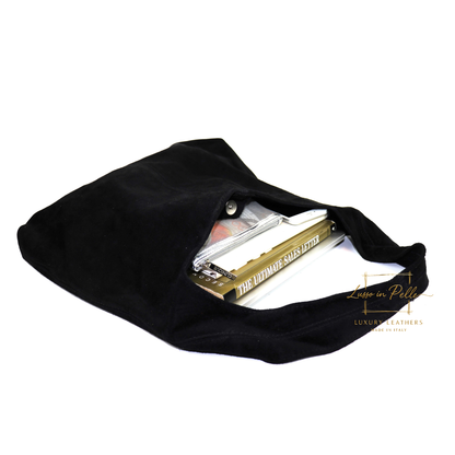 Cali Genuine Suede Hobo Slouchy Shoulder Bag