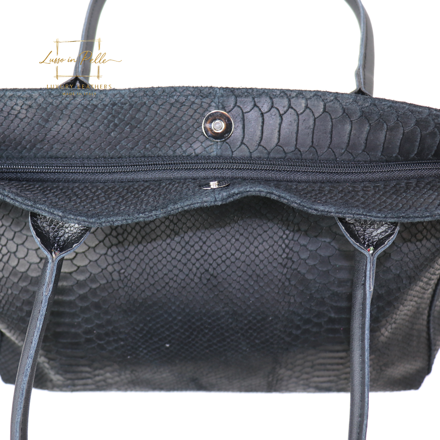 Suede Snake Print Two Style Large Shopper Bag