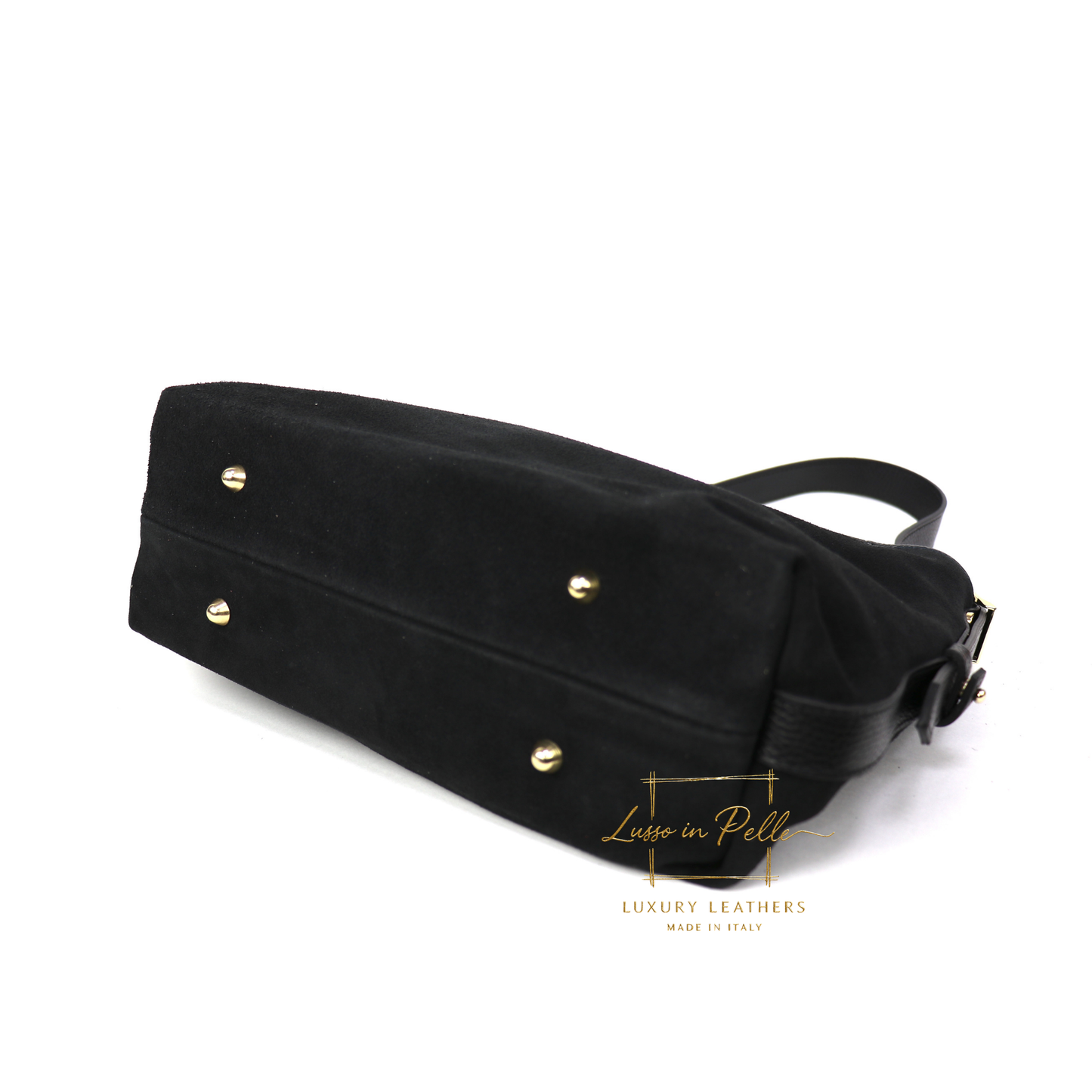 Medium Suede Handbag with Adjustable Leather Straps