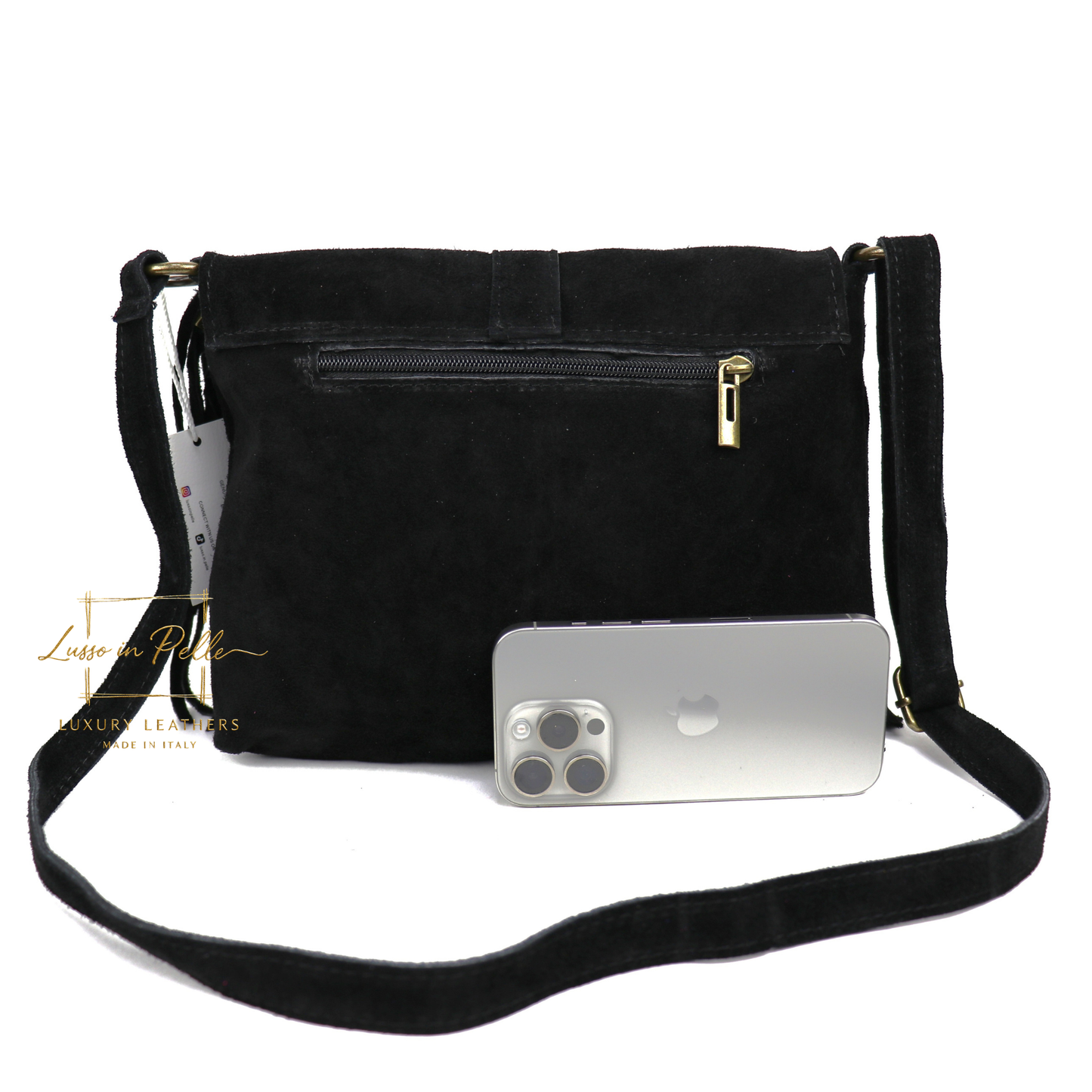 Fringe Suede Crossbody Bag with Adjustable Straps