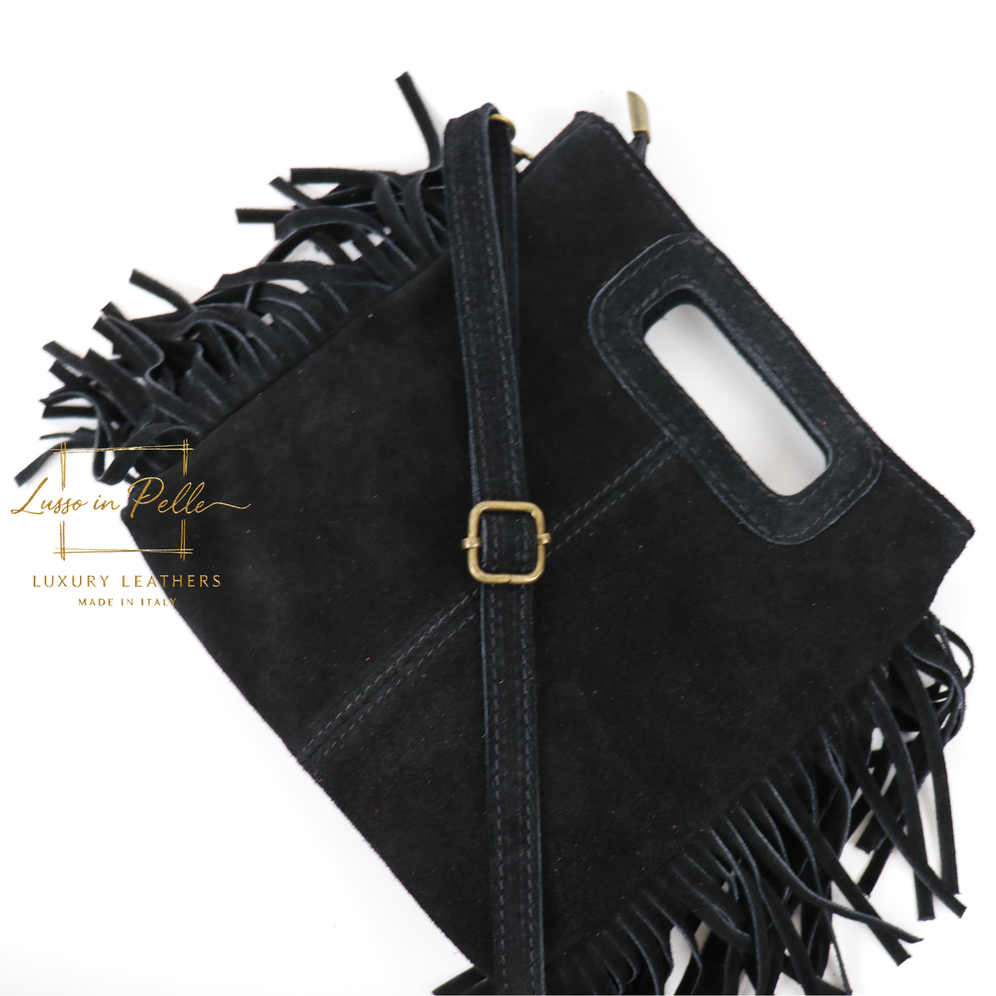 Suede Boho Tassel Crossbody Bag with Adjustable Detachable Straps