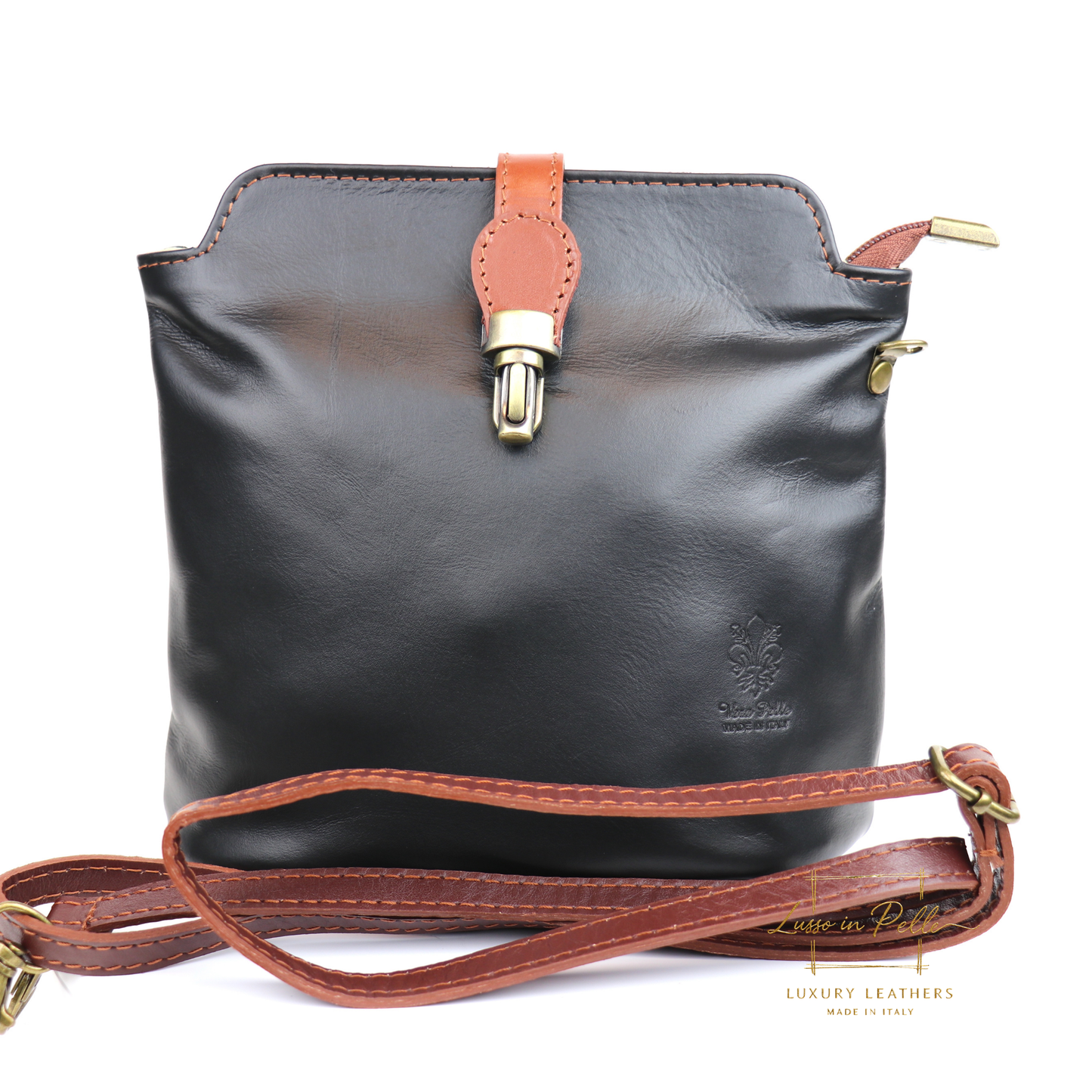 Vera Pelle Leather Crossbody Bag