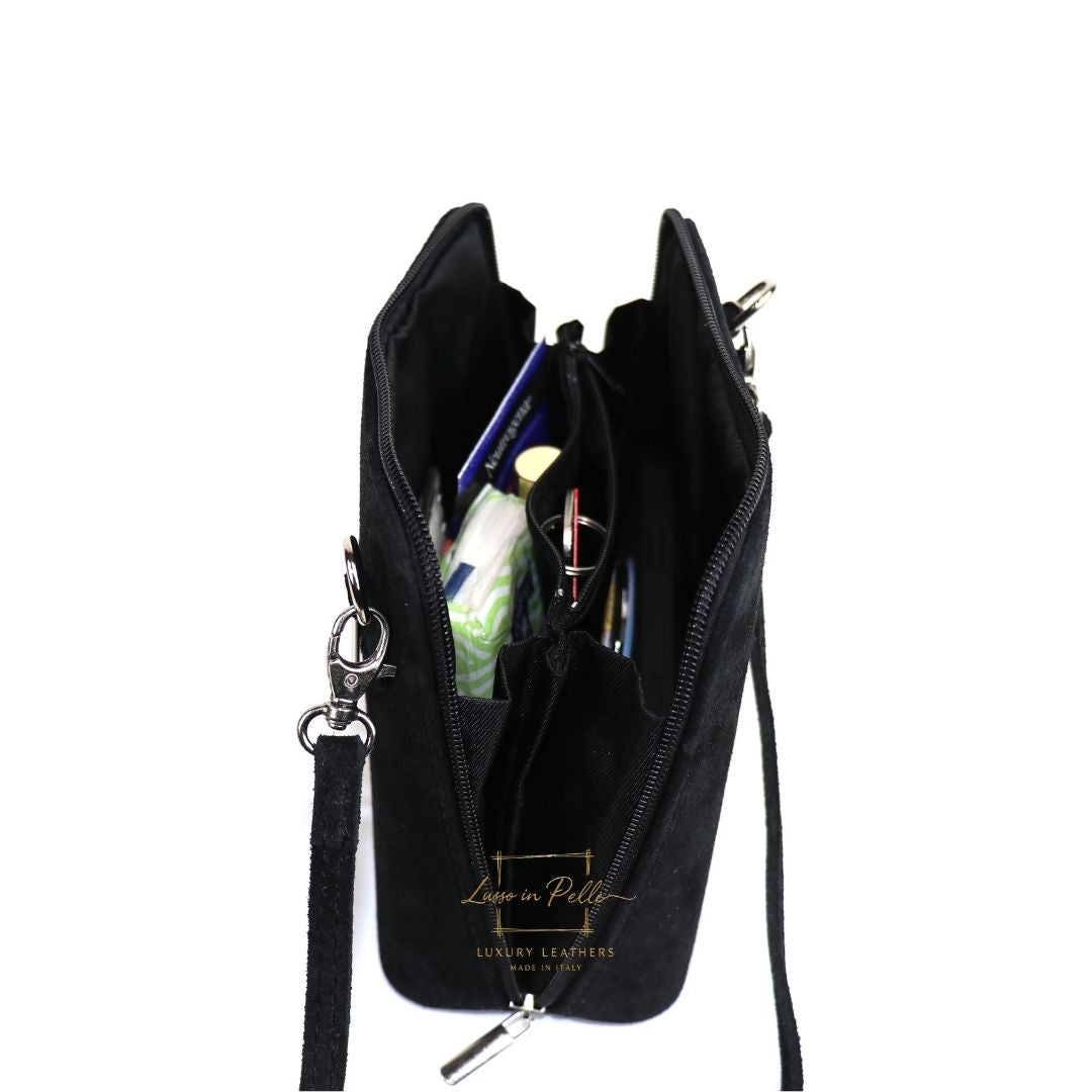 Ella Small Suede Crossbody Bag with Detachable Straps