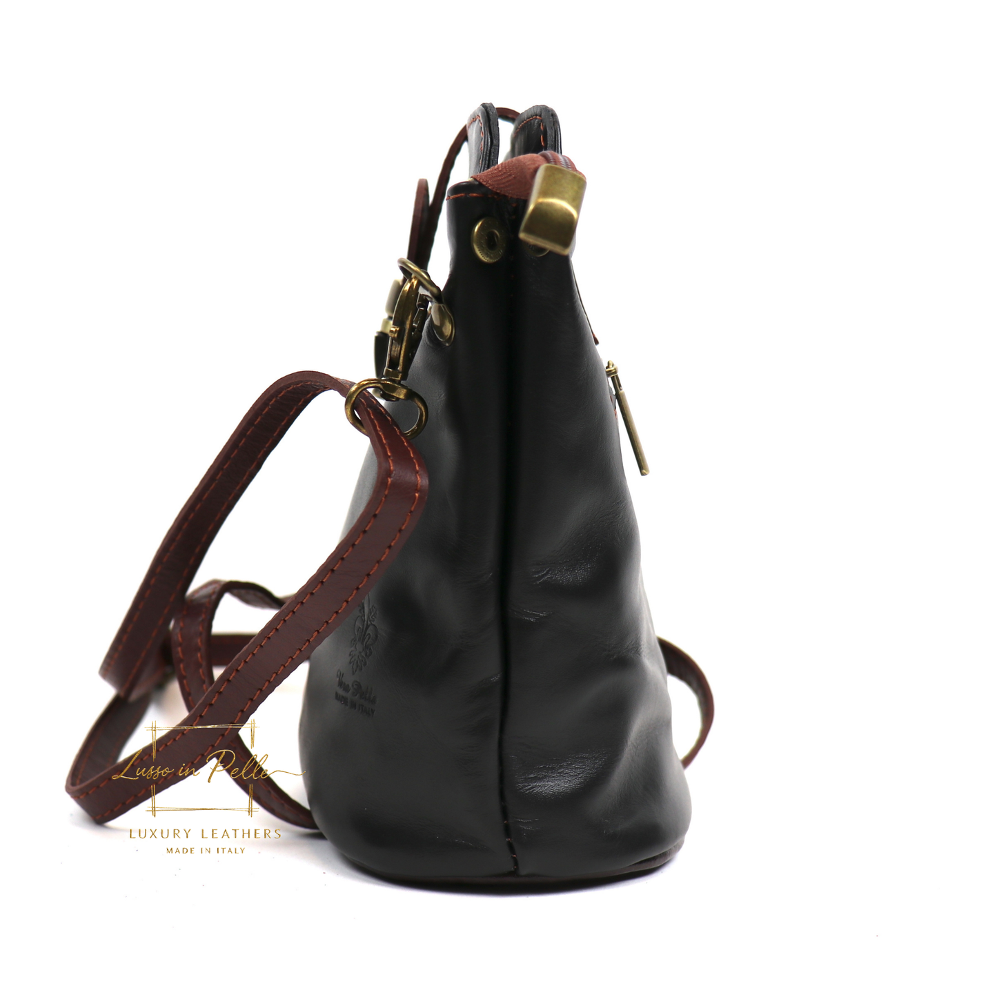 Vera Pelle Leather Crossbody Bag