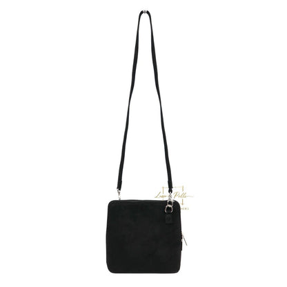 Ella Small Square Suede Crossbody Bag with Detachable Straps