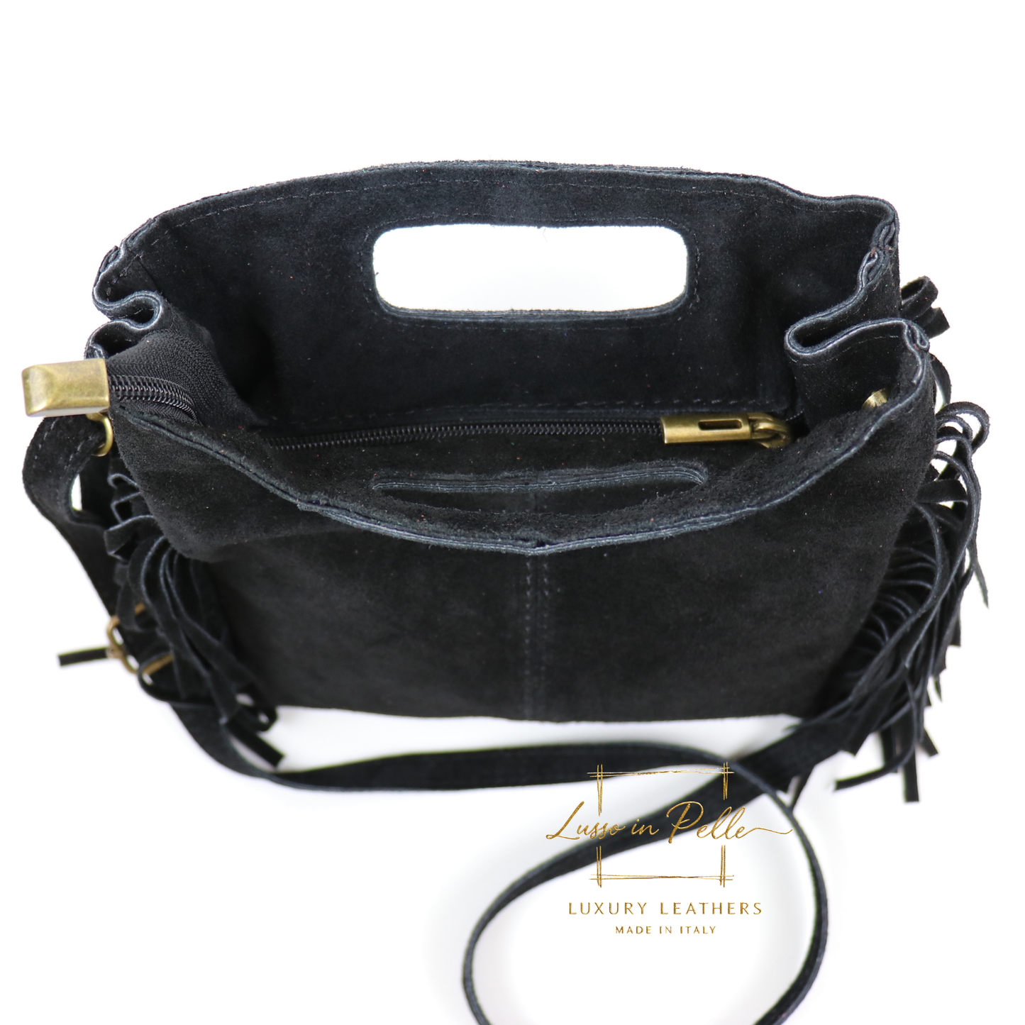Suede Boho Tassel Crossbody Bag with Adjustable Detachable Straps