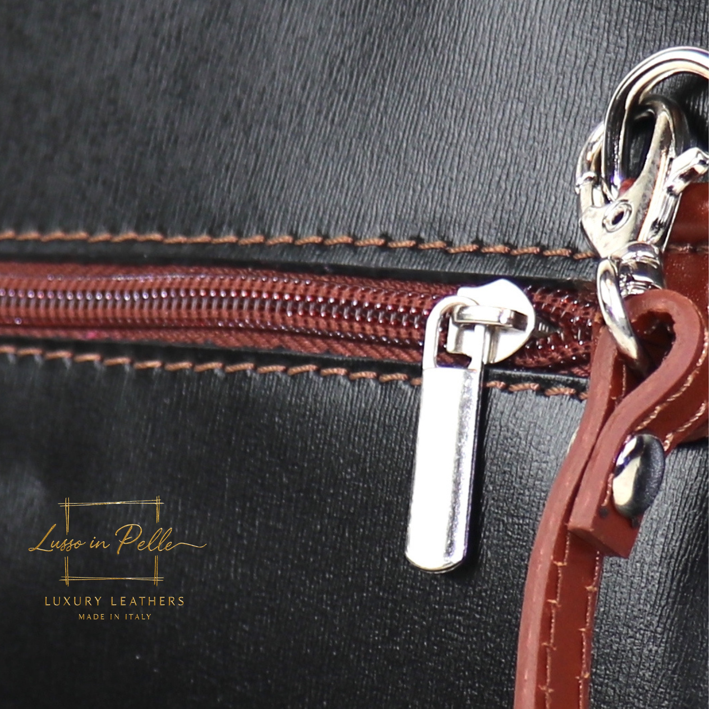 Ella Small Two-Tone Genuine Italian Leather Handbag with Detachable Straps